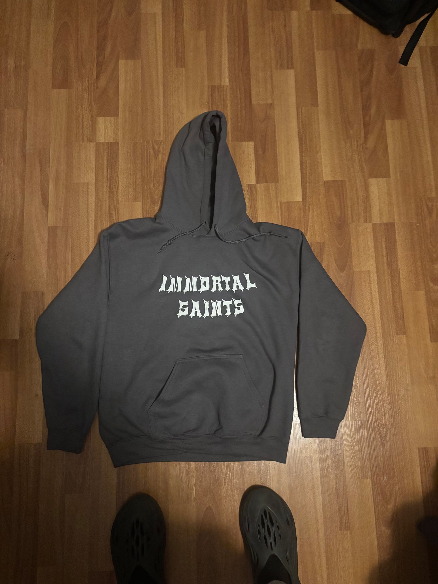 Screen Print Grey Immortal Saints Hoodie