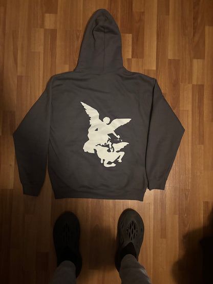 Screen Print Grey Immortal Saints Hoodie