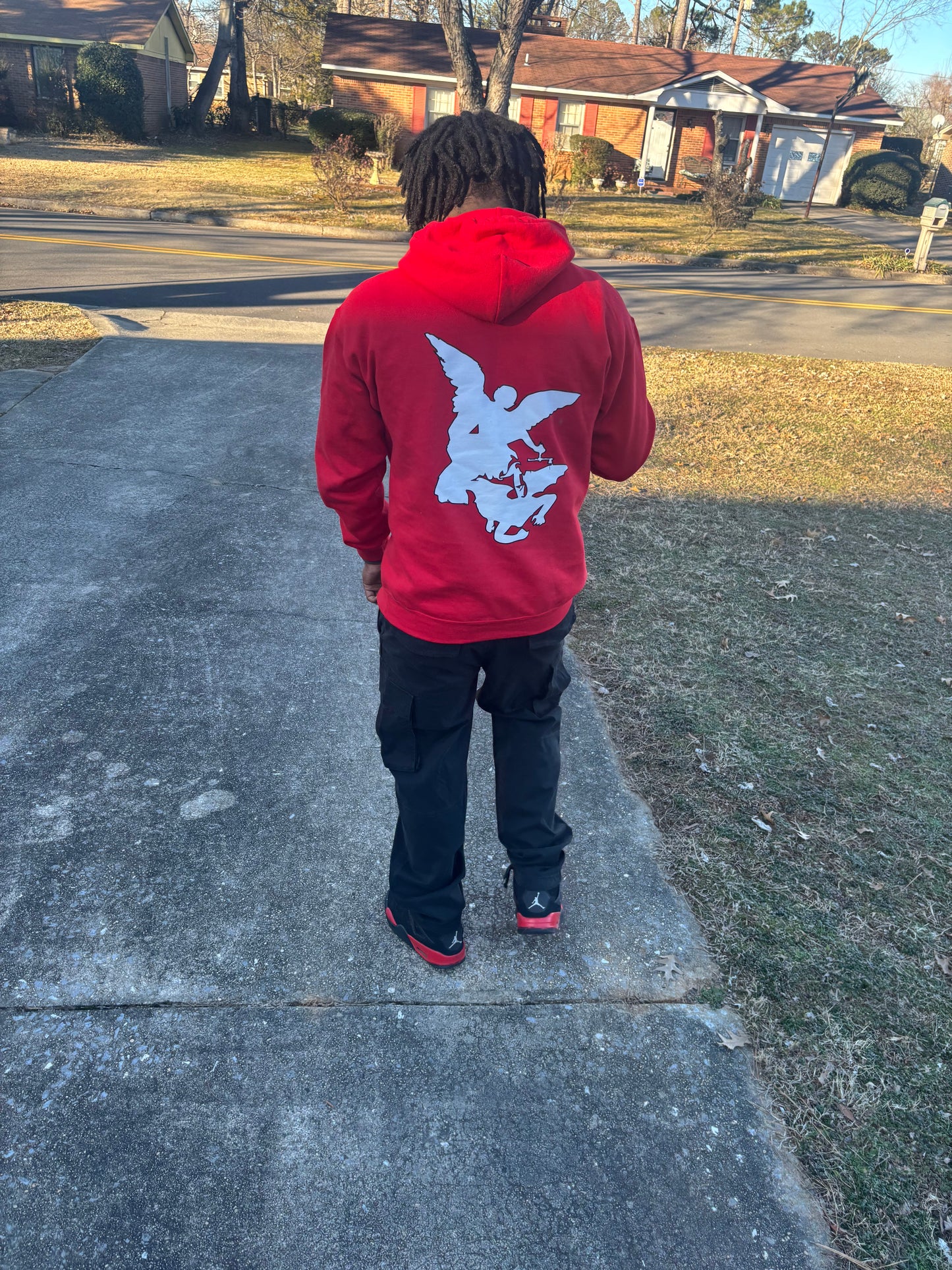 Screen Print Red Immortal Saints Hoodie