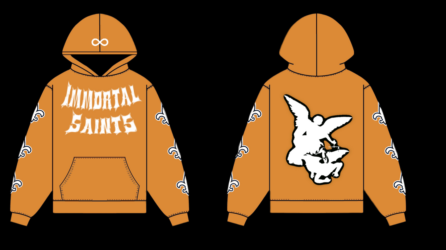 Orange Immortal Saints Hoodie