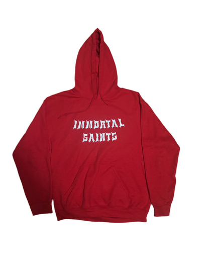 Screen Print Red Immortal Saints Hoodie